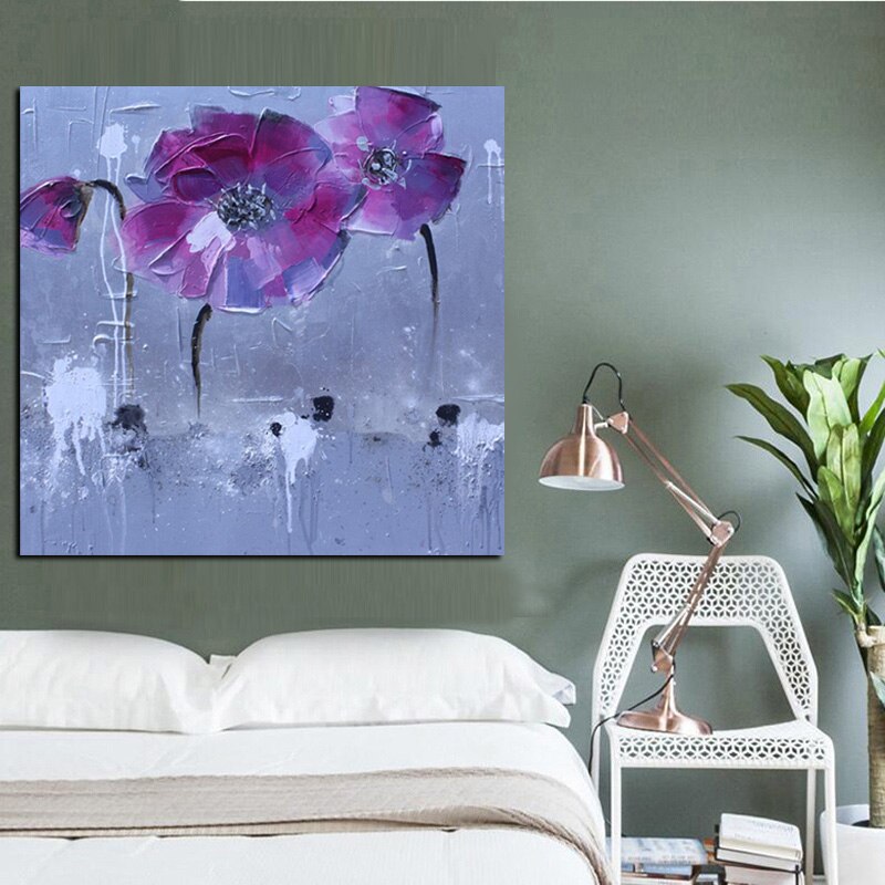 Abstract Floral Flower Oil Painting on Canvas Poster and Print Modern Pop Art Giclee