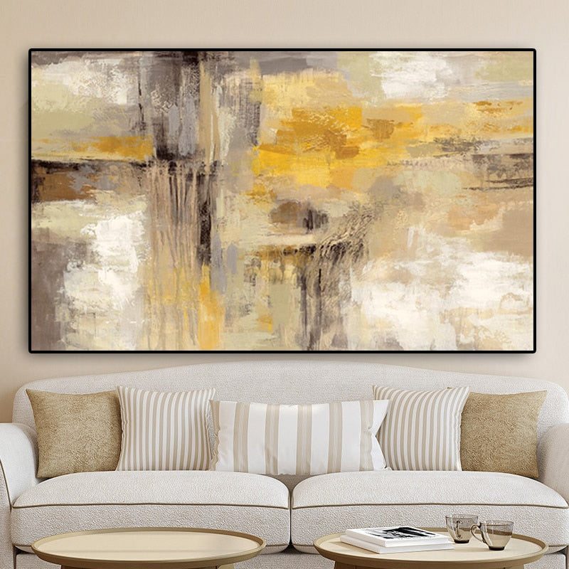 80X120CM Gold Abstract Oil painting on Canvas Scandinavian Posters and