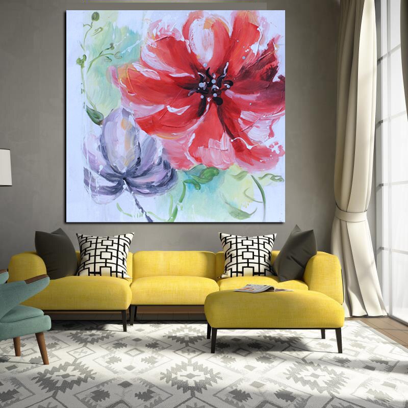 Print Abstract Artistic Orchid Flower Oil Painting on Canvas Modern Pop Art Poster Wall Picture