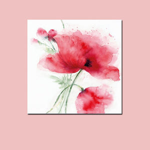 HD Print Modern Red Poppies Abstract Oil Painting on Canvas Modern Pop