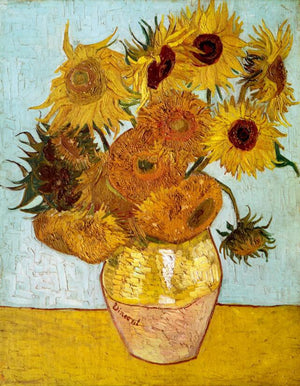 YWDECOR Vincent Van Gogh Golden Sunflower Poster Print  Floral Vase Oil Painting