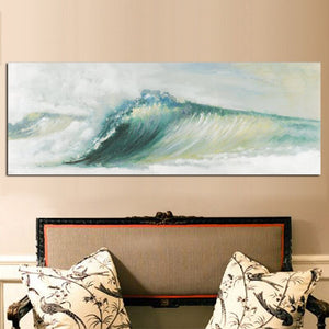 Green Ocean Sea Waves Canvas Seascape Painting Cuadros Abstract Modern Poster