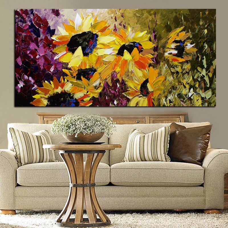 Modern Abstract HD Print Flower Van Gogh Sunflower Painting on Canvas Wall Picture