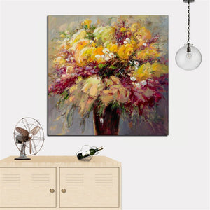 HD Print Abstract Floral in Vase Oil Painting on Canvas Morden Poster Wall Art Picture