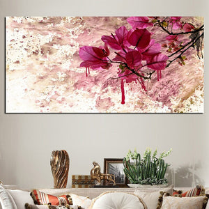 Modern Abstract Frameless Red Flower Landscape Oil Painting HD Print on Canvas Wall