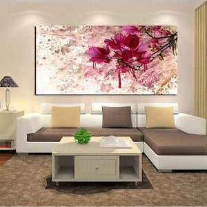 Modern Abstract Frameless Red Flower Landscape Oil Painting HD Print on Canvas Wall