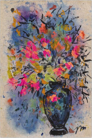 YWDECOR Modern Abstract Flower in a Vase Orchid Canvas Painting Print on Canvas