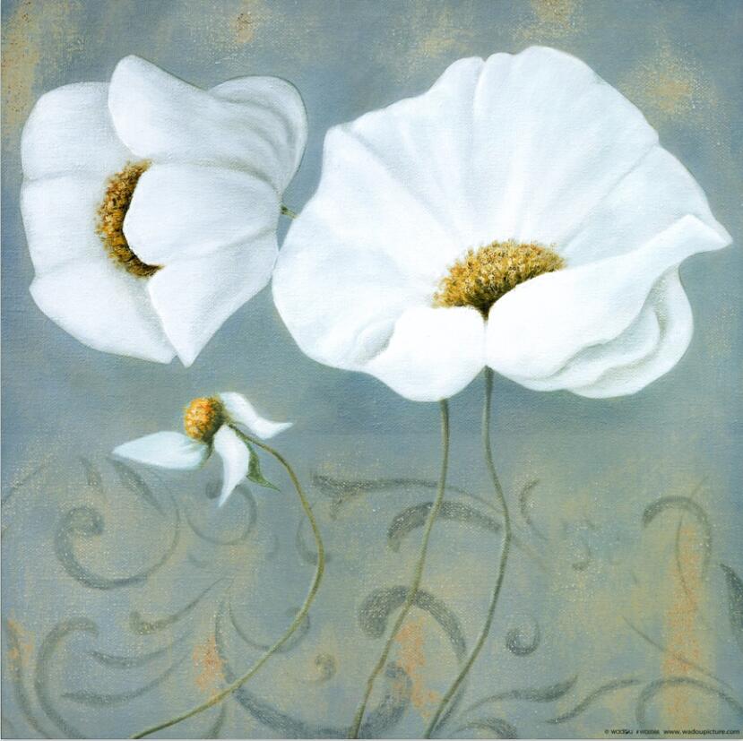 YWDECOR Big size Pink and White Poppy Flowers Print Modern Canvas Painting Poster