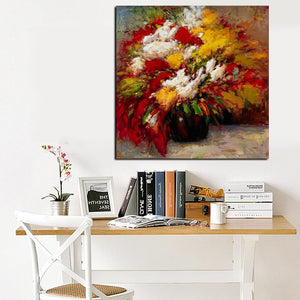 HD Print Abstract Floral in Vase Oil Painting on Canvas Morden Poster Wall Art Picture