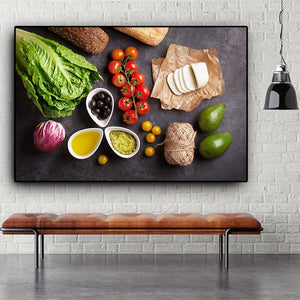 Vegetable Cooking Supplie Food Fruit Kitchen Canvas Painting Cuadros Scandinavian