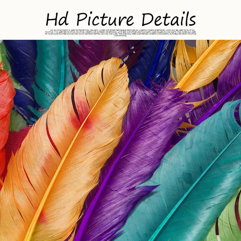 Modern Abstract Watercolor Feather Oil Painting on Canvas Posters