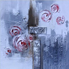 HD Print Abstract Artistic Rose Flower Oil Painting on Canvas Modern Pop Art Poster