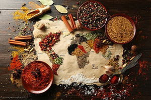 Grains Spices World Map Kitchen Canvas Painting Cuadros Scandinavian Posters and Prints