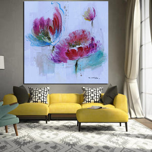 HD Print Abstract Watercolor Lotus Oil Painting on Canvas Pop Art Poster Modern Wall