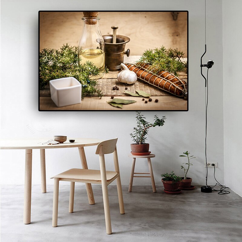 Kitchen Canvas Painting Cooking Supplie  Cuadros Posters and Prints Restaurant