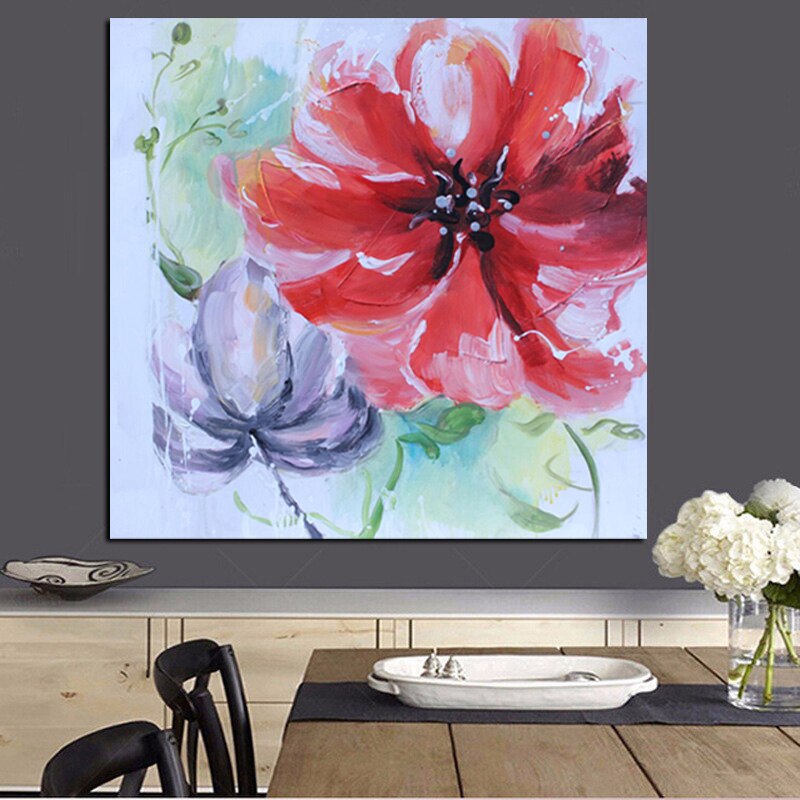 Print Abstract Artistic Orchid Flower Oil Painting on Canvas Modern Pop Art Poster Wall Picture