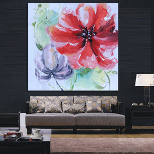 Print Abstract Artistic Orchid Flower Oil Painting on Canvas Modern Pop Art Poster Wall Picture