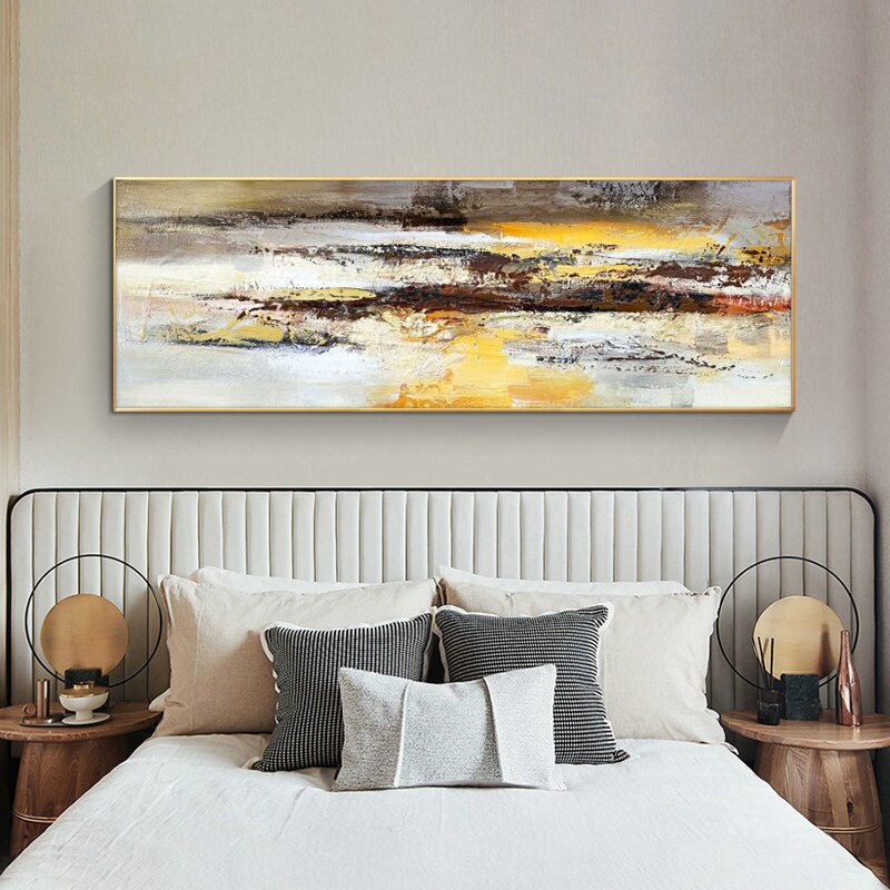 Abstract Yellow Oil Painting on Canvas Posters and Prints Modern Scandinavian