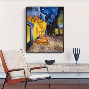 Famous Van Gogh Café Terrace Night Oil Painting Hand-Painted Canvas