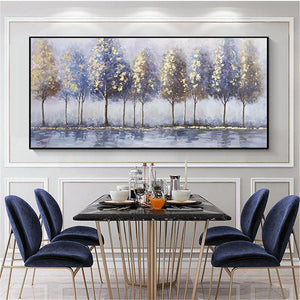 New 100% Hand Painted Abstract Trees Oil Painting Canvas