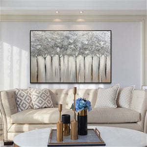 New 100% Hand Painted Abstract Trees Oil Painting Canvas