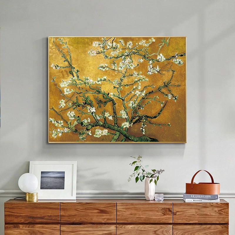 Vincent Van Gogh Blossoming Almond Tree Posters and Prints Impressionist Oil Painting