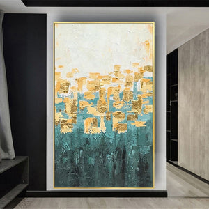Handmade Oil Painting Luxury Gold Foil Canvas Poster Decor Wall Art