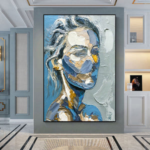 Hand Painted Modern Art Canvas Painting Facial abstract oil painting