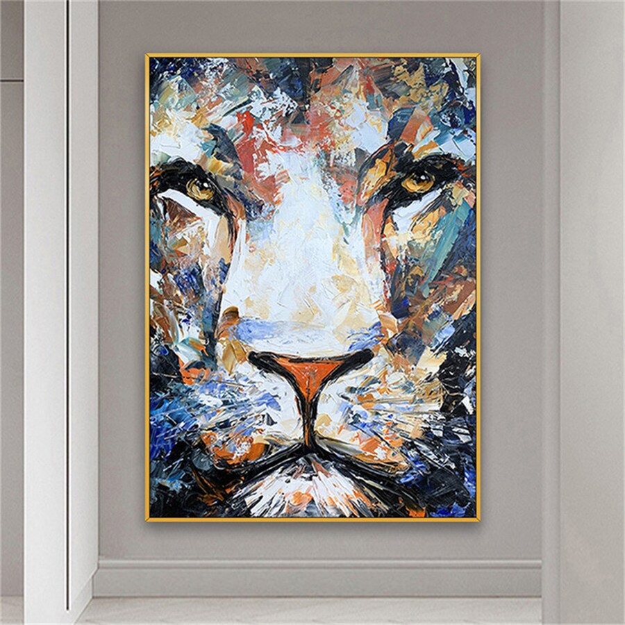 Hand-Painted Abstract Colorful Animal Oil Painting Franz Mark Fox