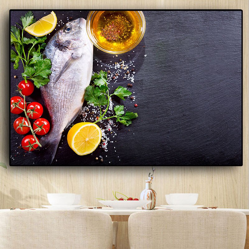 Grains Spices Spoon Peppers Kitchen Canvas Painting Cuadros Scandinavian Posters and Print