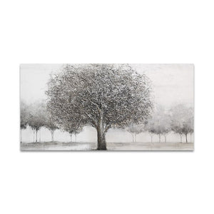 Abstract 3D Gray Trees Oil Painting Printed On Canvas Nordic Plant Wall Art Picture Poster