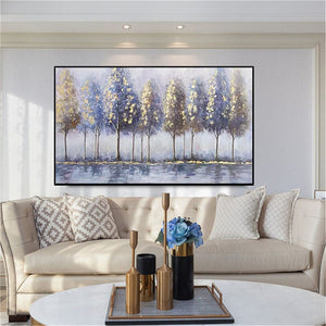 New 100% Hand Painted Abstract Trees Oil Painting Canvas