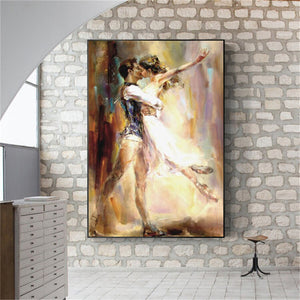 Gustav hand-painted oil painting ballet artist elegant dance