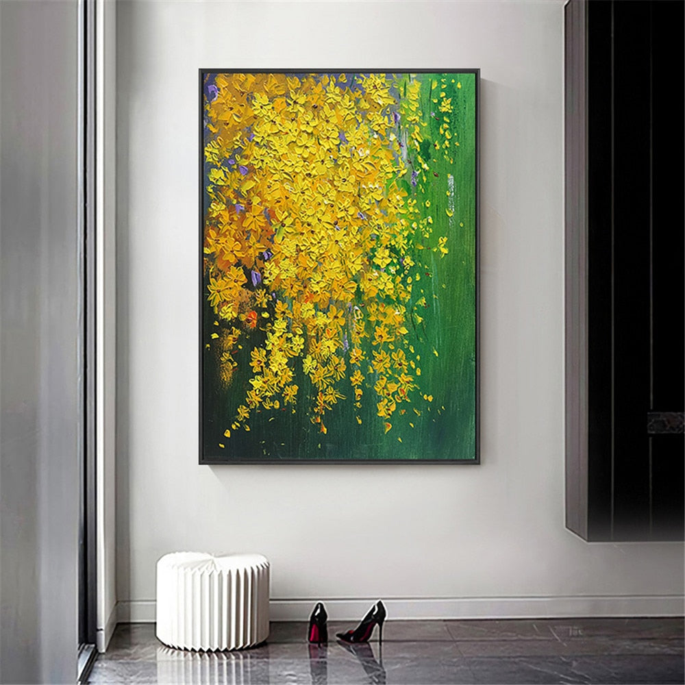 European wall painting art hand-painted oil painting delicate texture flower