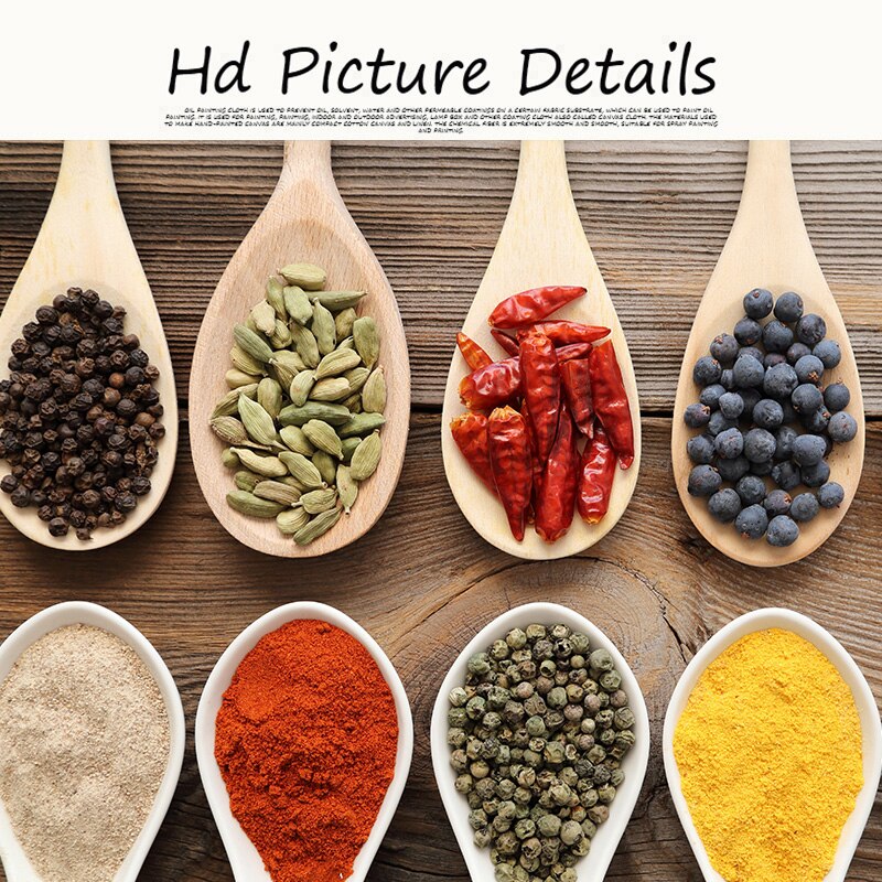 Kitchen Canvas Painting  Grains Spices Spoon Peppers Cuadros Scandinavian Posters