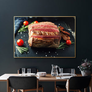 Kitchen Canvas Painting Variety of steak Cuadros Scandinavian Posters and Prints Wall