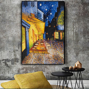 Famous Van Gogh Café Terrace Night Oil Painting Hand-Painted Canvas