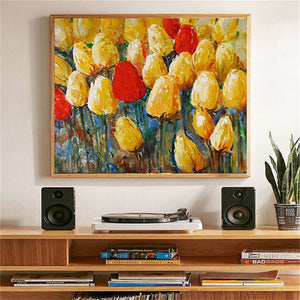 Monet hand-painted modern abstract oil painting romantic flower tulip