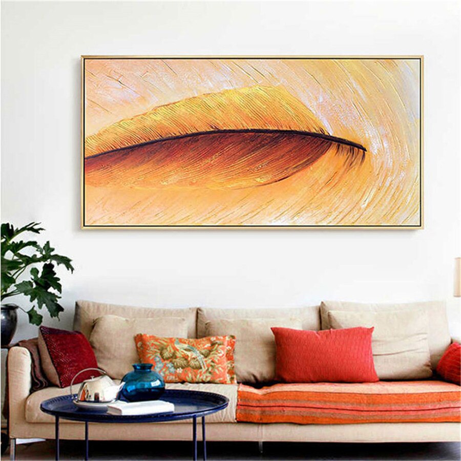 Hand painted modern Oil Painting on canvas gold leaf picture