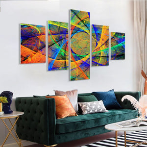 5 Panel Abstract Colorful Geometric Canvas Painting Modern Posters