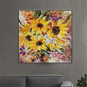 Impressionist Van Gogh Sunflower Plant Large Custom Canvas Poster