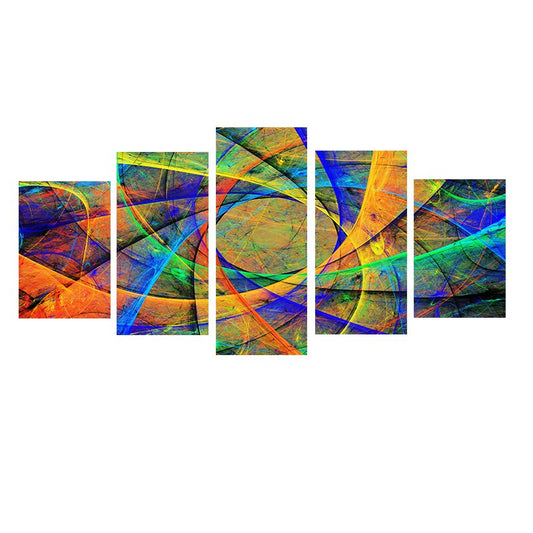 5 Panel Abstract Colorful Geometric Canvas Painting Modern Posters