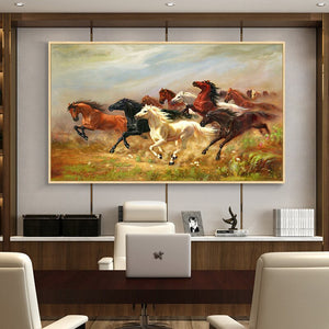 Wild Horses Animals Poster Canvas Wall Art Painting Prints Picture For Living