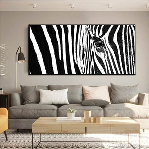 Handmade Modern Oil Painting African  Big Canvas Picture Zebra Poster