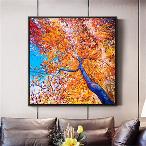 Skilled Artist Hand-painted Graffiti Flower Tree Oil Painting