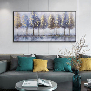 New 100% Hand Painted Abstract Trees Oil Painting Canvas