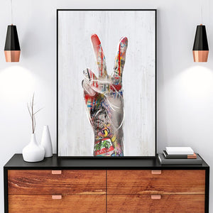 LOVE Hands Canvas Painting Posters and Prints Colorful Street Graffiti Art Cuadro