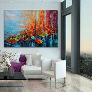 knife thick oil texture canvas painting for home living room decor
