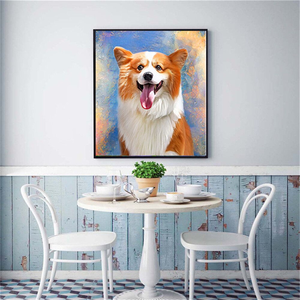 4K HD Print Modern Abstract Oil Painting Funny Animal Pet Oil Painting