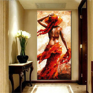 wall Paintings on Canvas Modern figure Decor painting girl in the rain